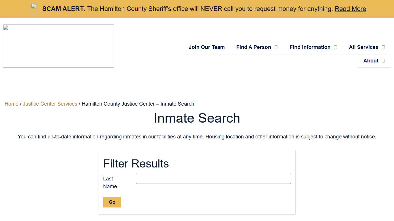 Hamilton County Sheriff's Office | Inmate Search
